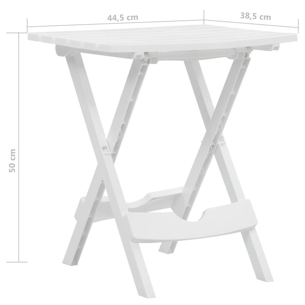 Gartentisch Klappbar 45,5 x 38,5 x 50 cm Weiss